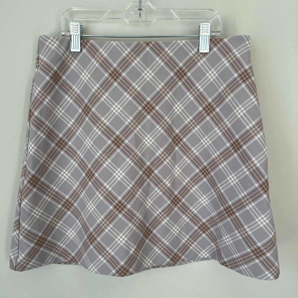 Wilfred Plaid Mini Skirt in Purple and Brown, 90’s